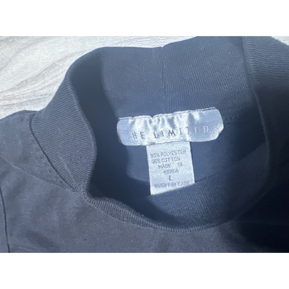 The Limited Womens Mock Neck Sleeveless‎ Top Black Solid Cotton Blend Size L - Picture 5 of 5